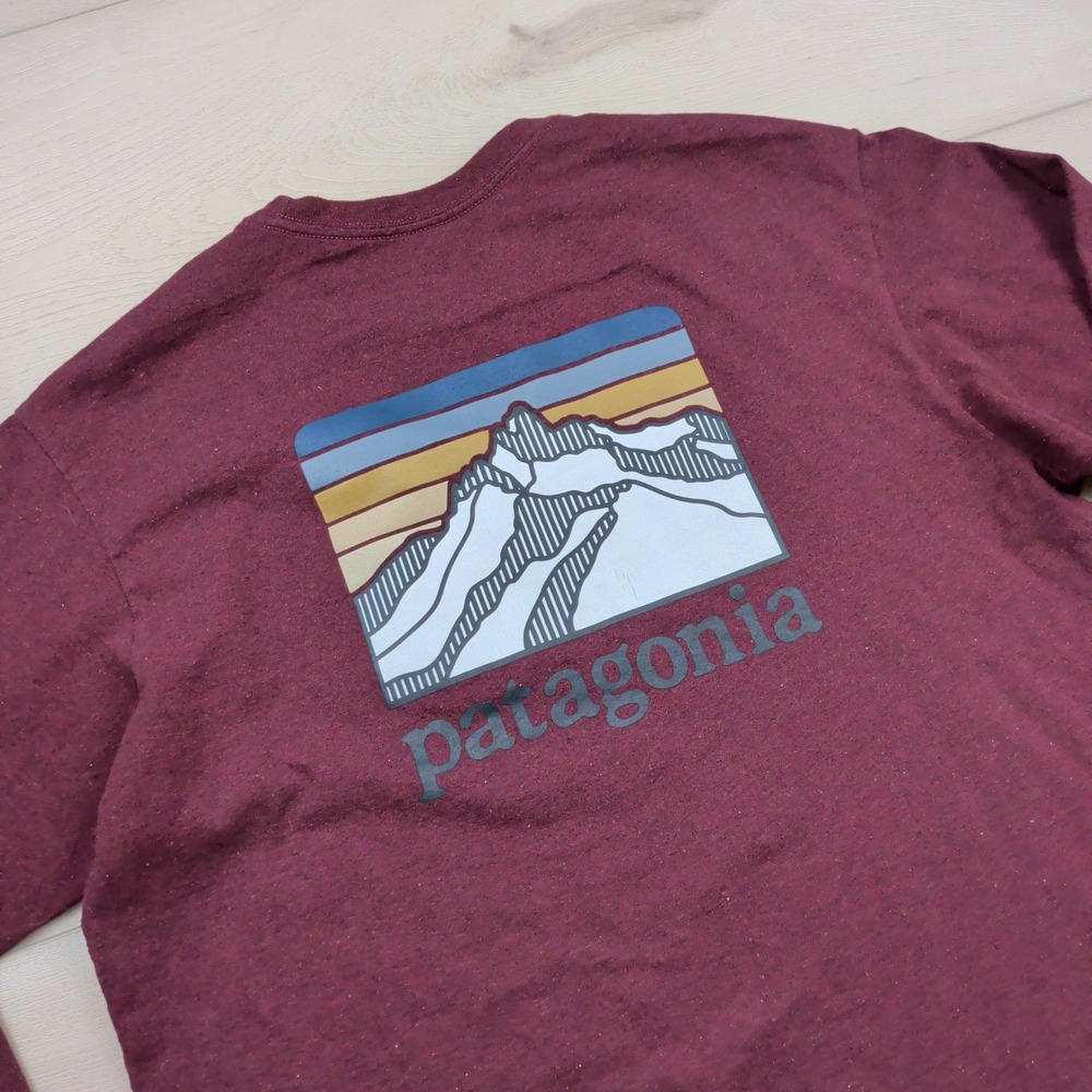 Patagonia Mens Responsibili-Tee Long Sleeve Shirt Burgundy 38517 FA22 Small